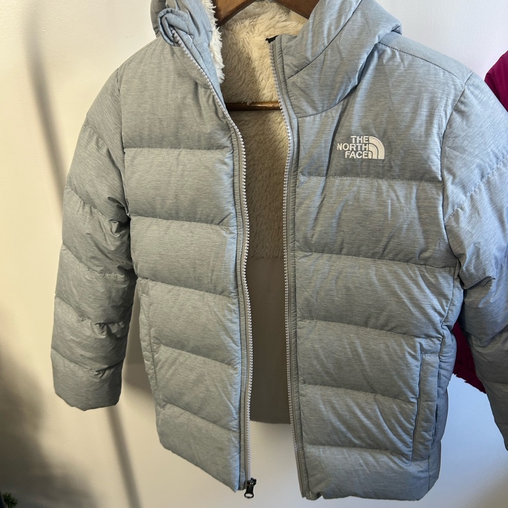 The North Face Kids Light Gray Puffer Jacket